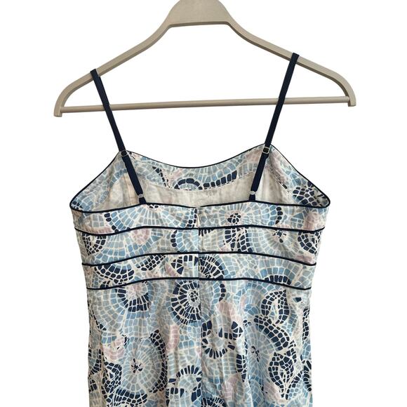 New Vineyard Vines Blue Floral Mosaic Print Dress in Jake Blue Size: 8 Medium - Picture 5 of 8